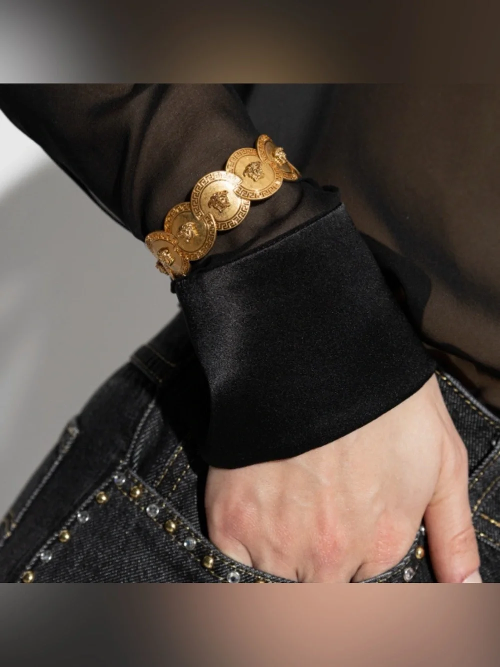 VETSACE Tribute Medusa coins cuff bracelet bangle